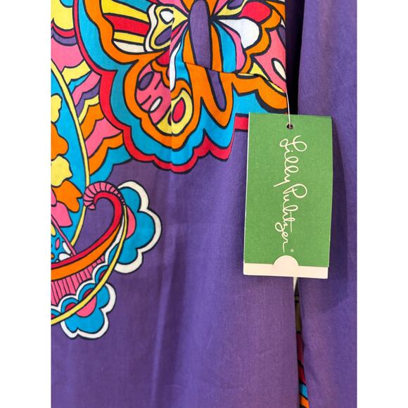 Lilly Pulitzer SHAUNA PRINTED DRESS POP Purple Optical Confusion Size 12 NWT - Picture 3 of 7